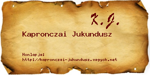 Kapronczai Jukundusz névjegykártya